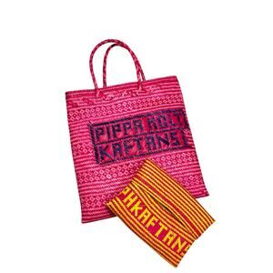 Pippa Holt Kaftans Straw Tote and Clutch bag.